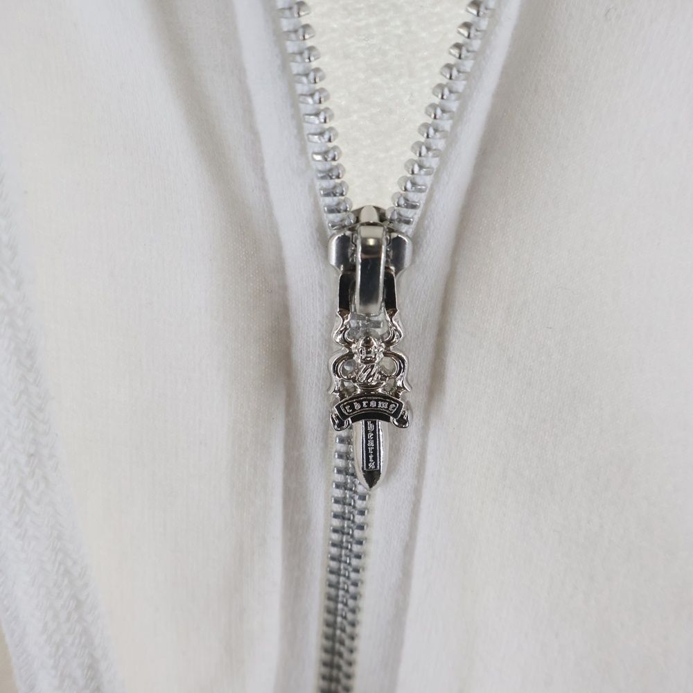 Chrome Hearts Vertical Arm Logo Zip Up Hoodie Arm White — view 6