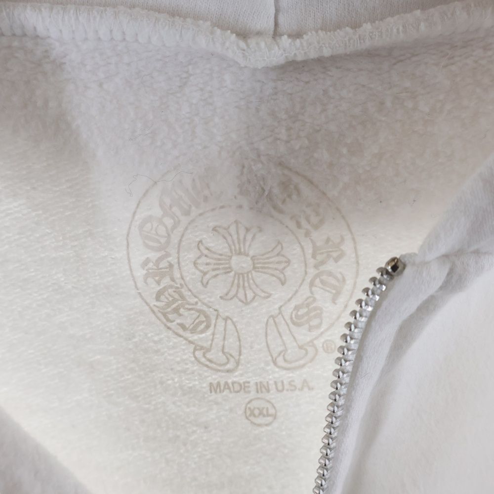 Chrome Hearts Vertical Arm Logo Zip Up Hoodie Arm White — view 7