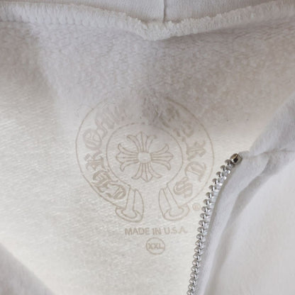 Chrome Hearts Vertical Arm Logo Zip Up Hoodie Arm White — view 7