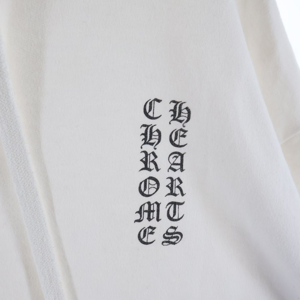 Chrome Hearts Vertical Arm Logo Zip Up Hoodie Arm White — view 5