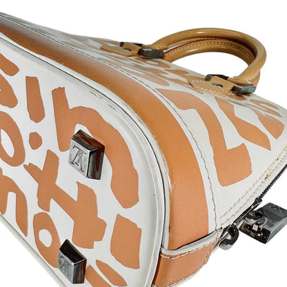 Louis Vuitton Steven Sprouse Graffiti Alma MM Handbag Beige — view 8