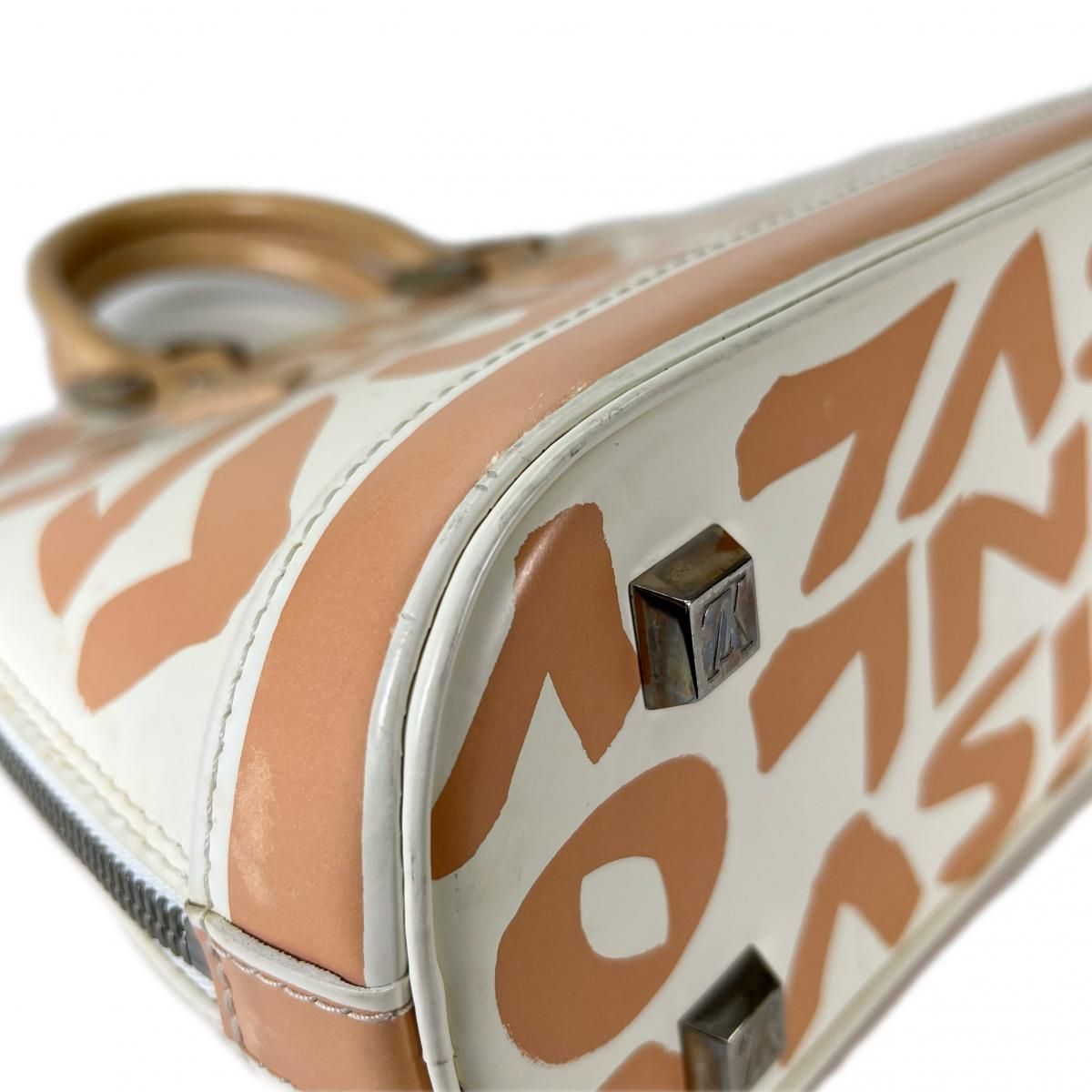 Louis Vuitton Steven Sprouse Graffiti Alma MM Handbag Beige — view 7
