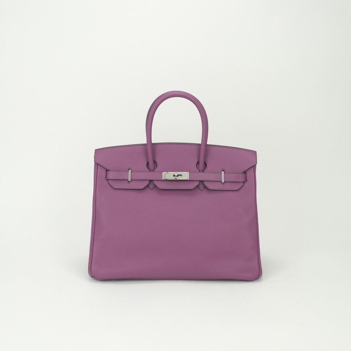 Hermes Birkin 35 Tote Epsom Cyclamen Purple Silver Veau