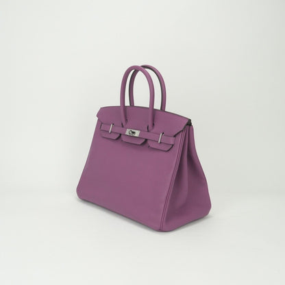 Hermes Birkin 35 Tote Epsom Cyclamen Purple Silver Veau — view 2