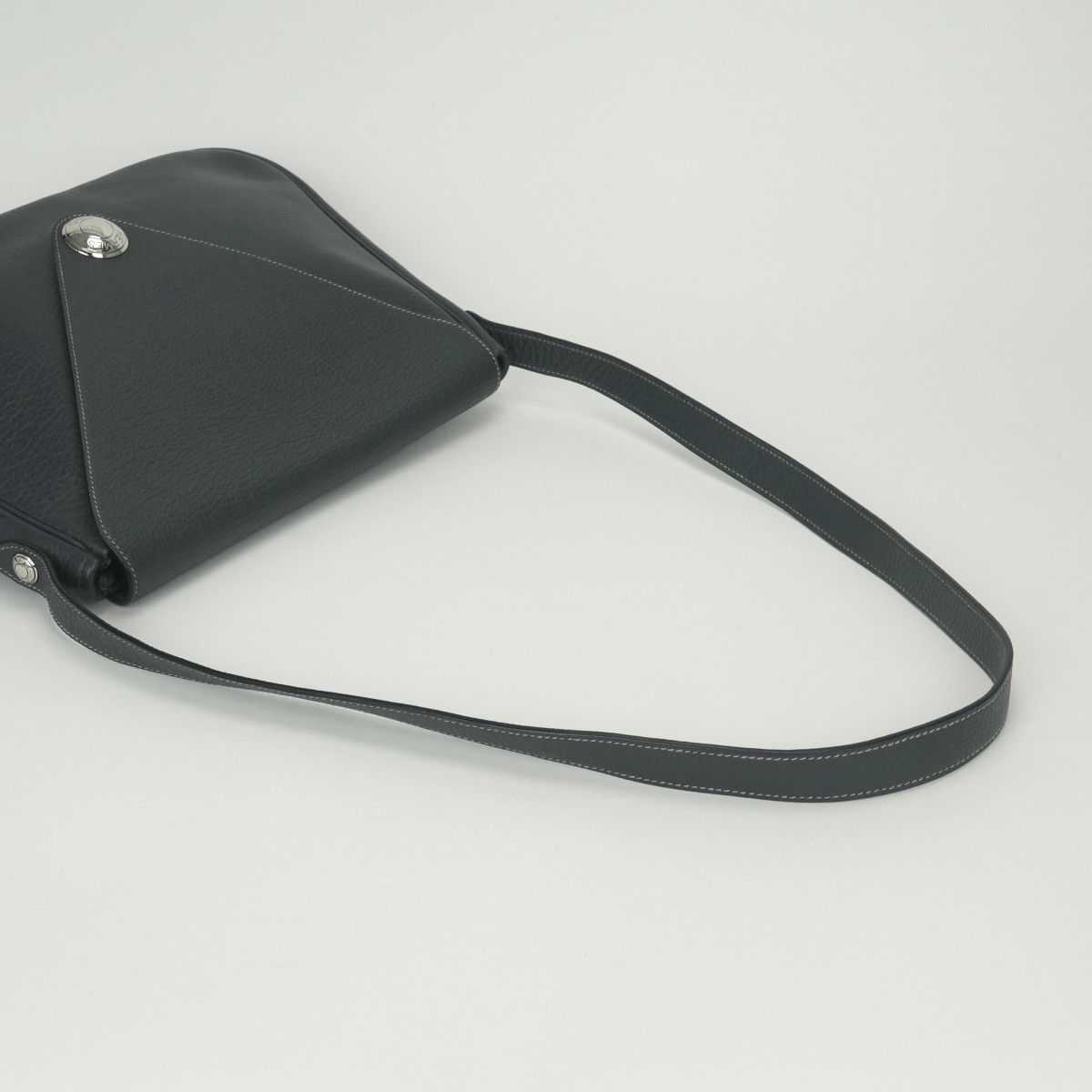 Hermes Christine Shoulder Bag Buffalo Graphite Gray Silver — view 4