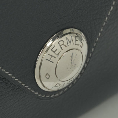 Hermes Christine Shoulder Bag Buffalo Graphite Gray Silver — view 7