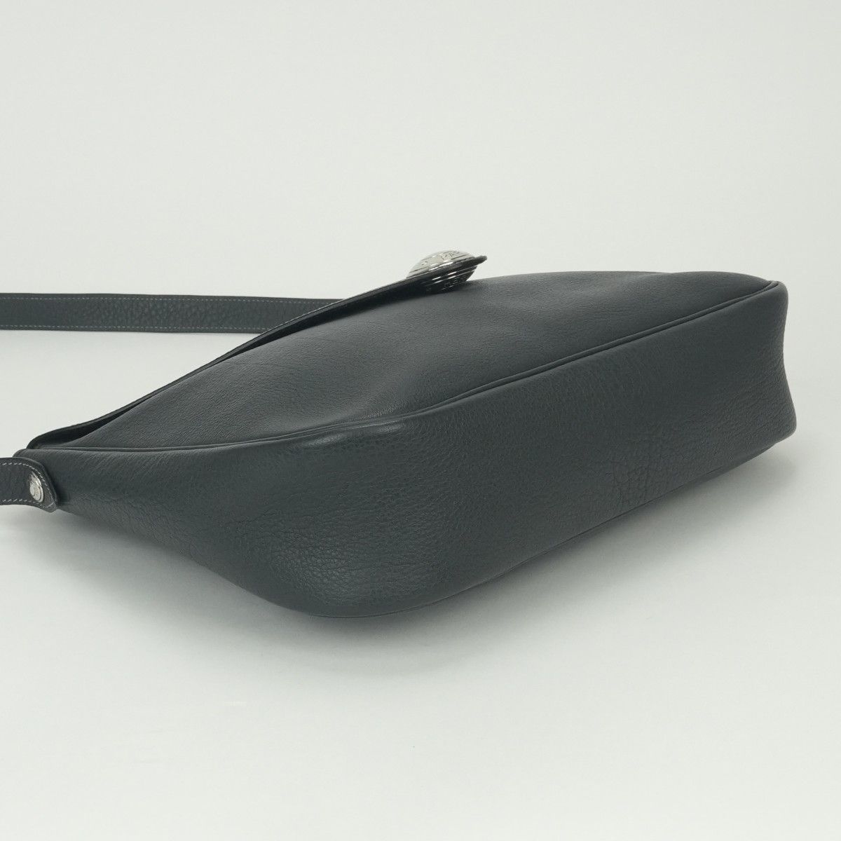 Hermes Christine Shoulder Bag Buffalo Graphite Gray Silver — view 6