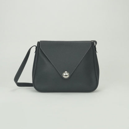 Hermes Christine Shoulder Bag Buffalo Graphite Gray Silver