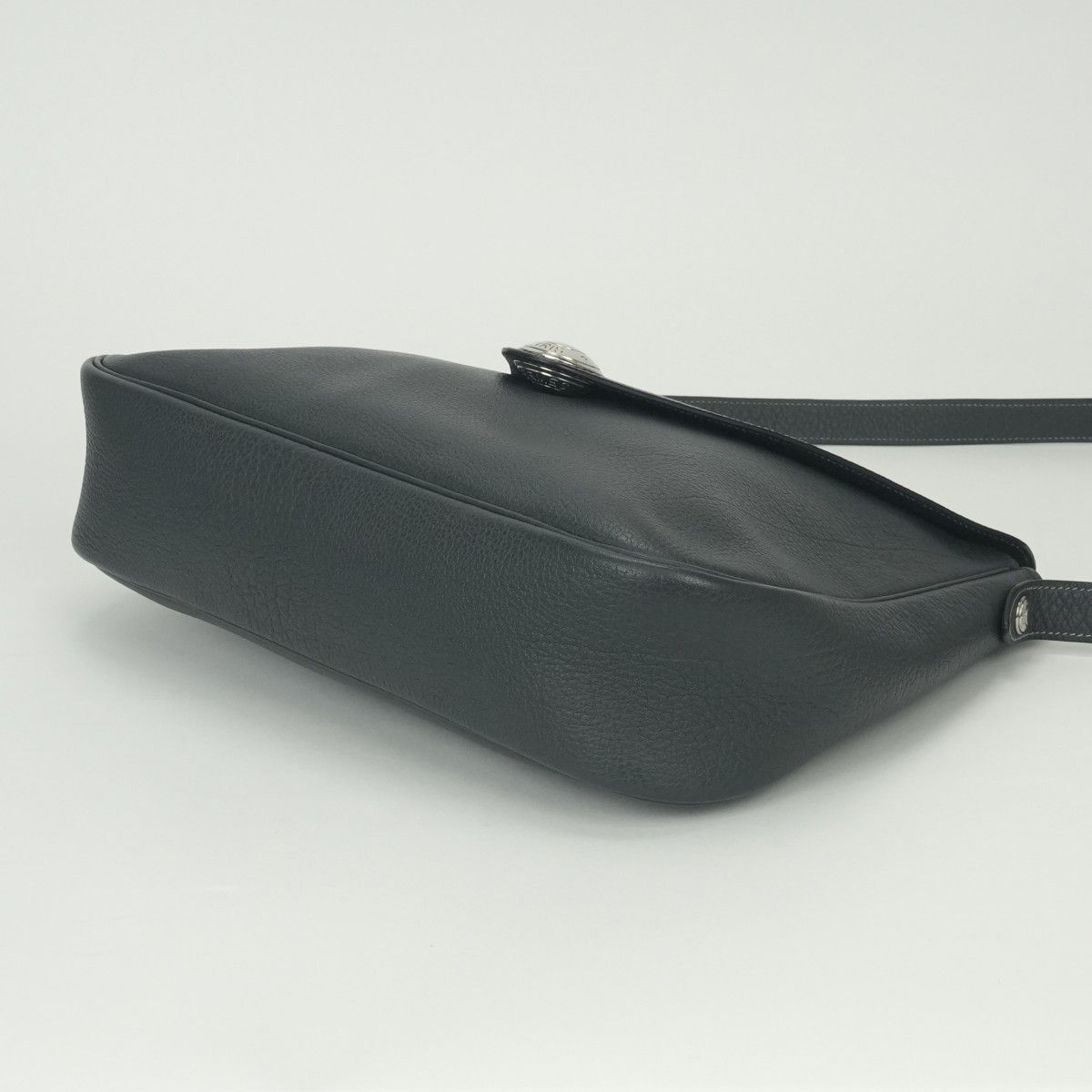 Hermes Christine Shoulder Bag Buffalo Graphite Gray Silver — view 5
