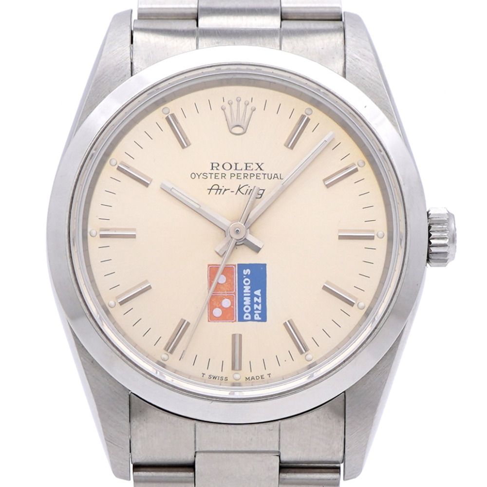 Rolex Air King Domino's Pizza Automatic S Number Watch SS Silver