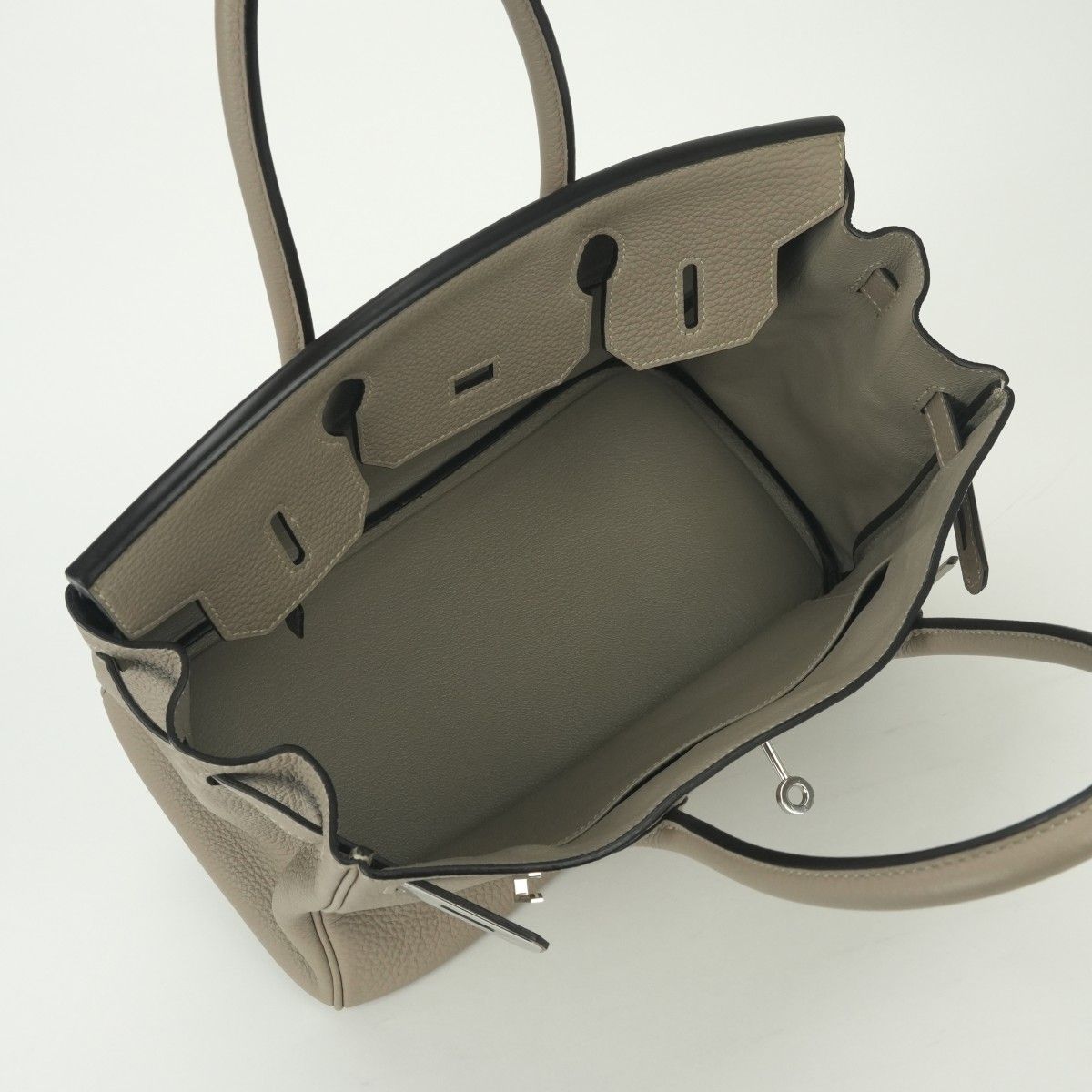 Hermes Birkin 30 Tote Togo Tourtierle Gray Gristourterelle Silver — view 9