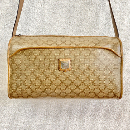 Celine Shoulder Bag Macadam Smartphone Travel Brown