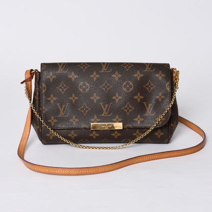 Louis Vuitton Monogram Favorite MM Shoulder Bag Brown Gold