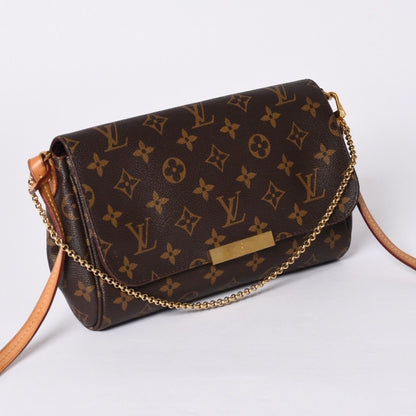 Louis Vuitton Monogram Favorite MM Shoulder Bag Brown Gold — view 3