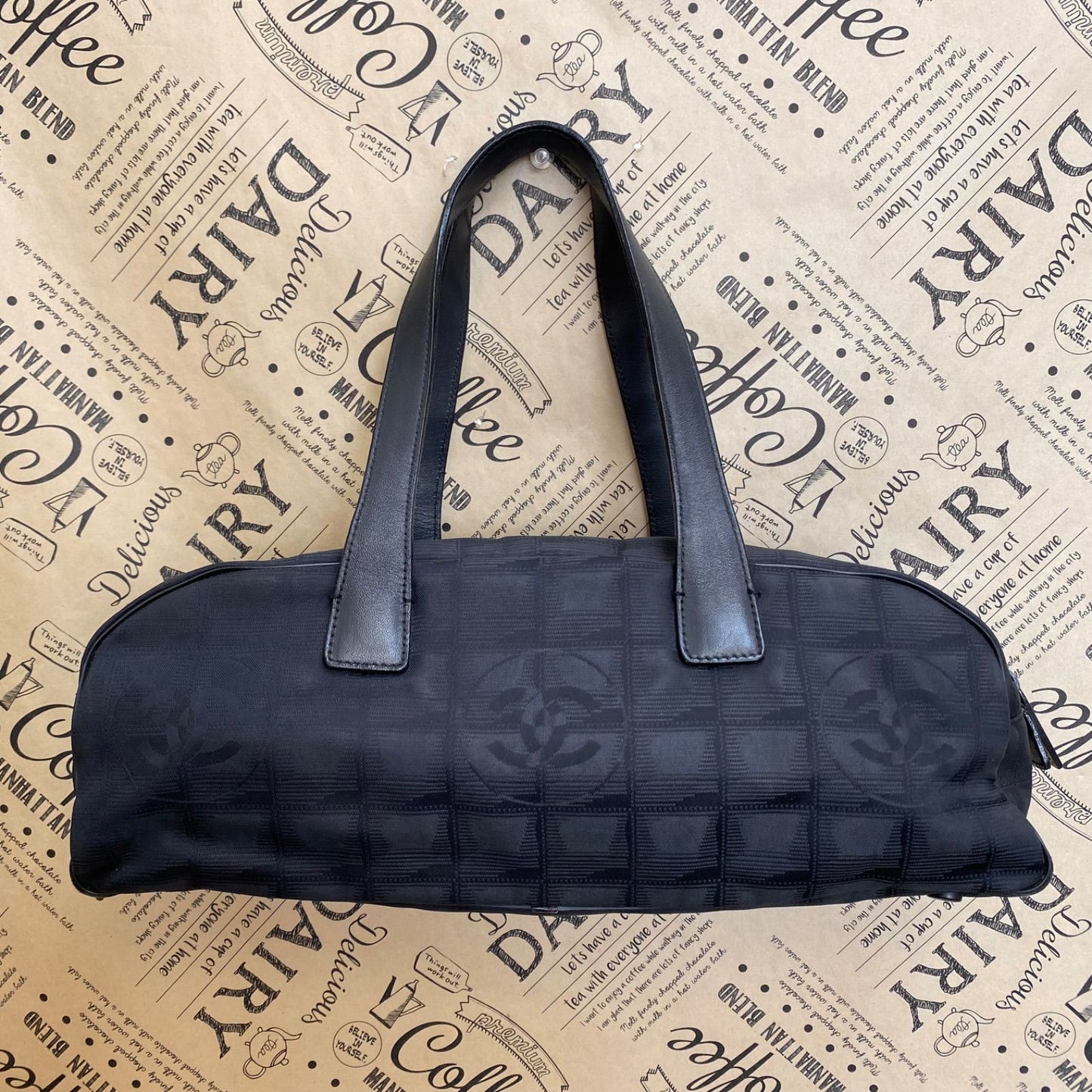 Chanel Handbag New Travel Mini Boston Black CC Logo — view 2