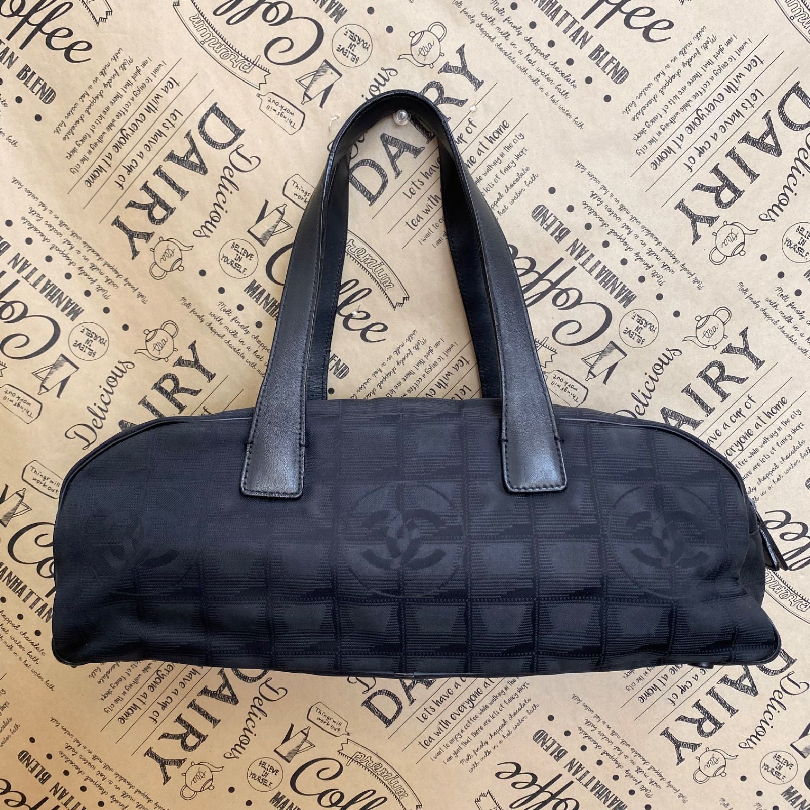 Chanel Handbag New Travel Mini Boston Black CC Logo — view 2