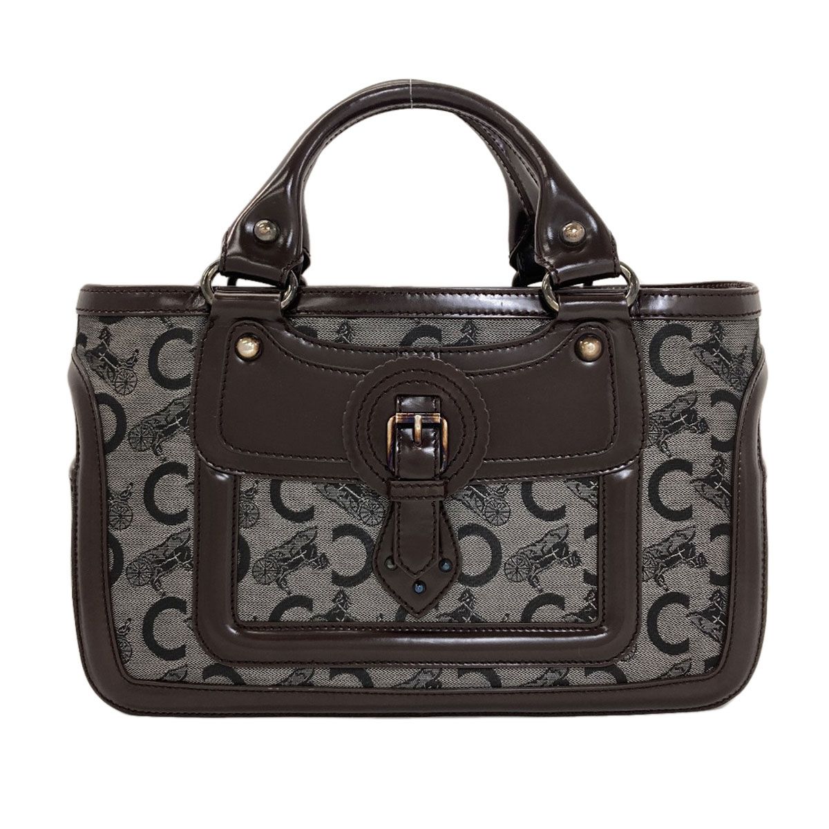 Celine Boogie Bag C Saruki Handbag Leather Canvas