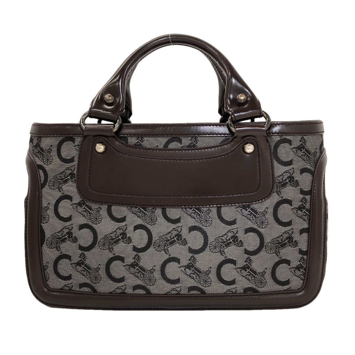 Celine Boogie Bag C Saruki Handbag Leather Canvas — view 2