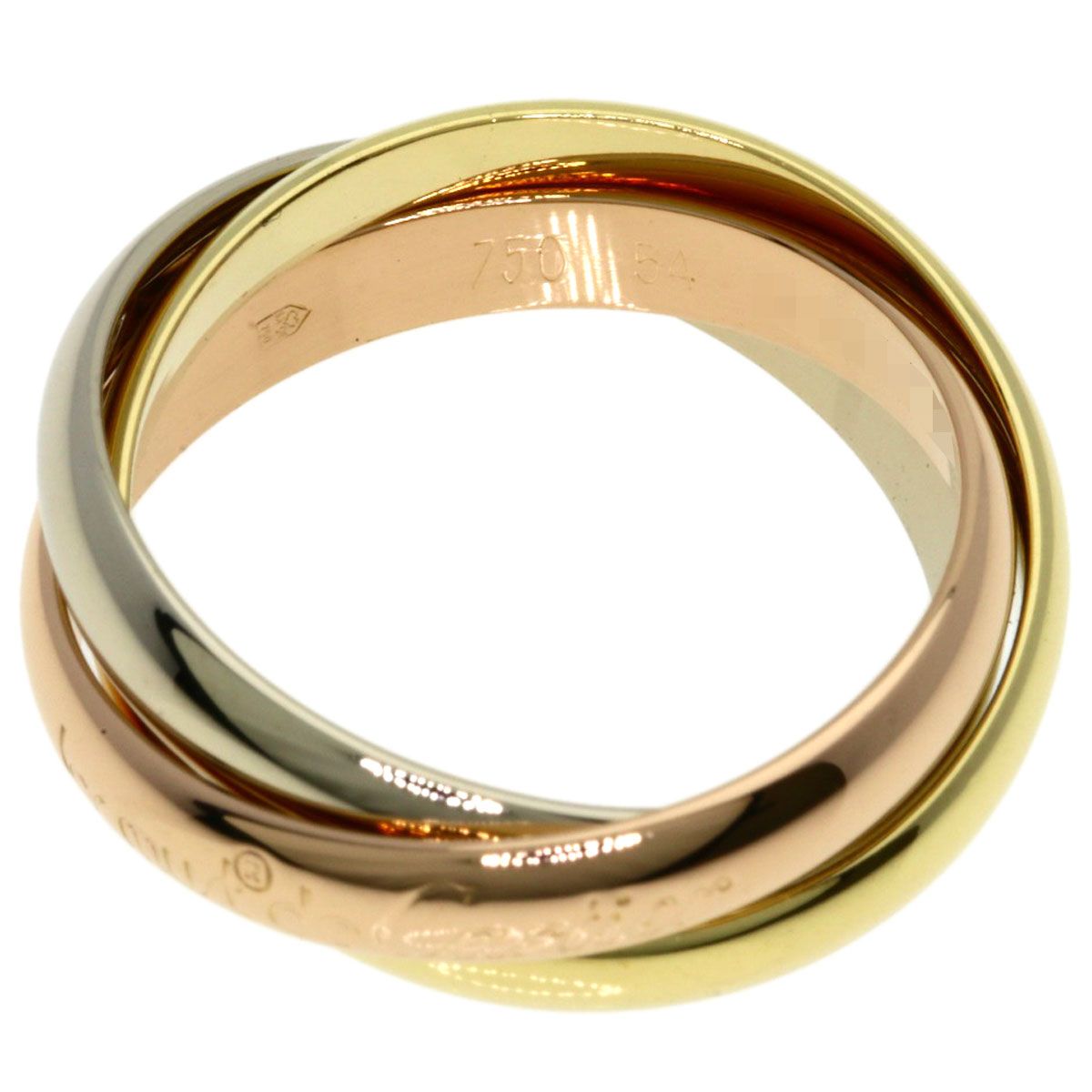 Cartier Trinity 54 Ring 18k Yellow Gold 18k White Pink — view 3