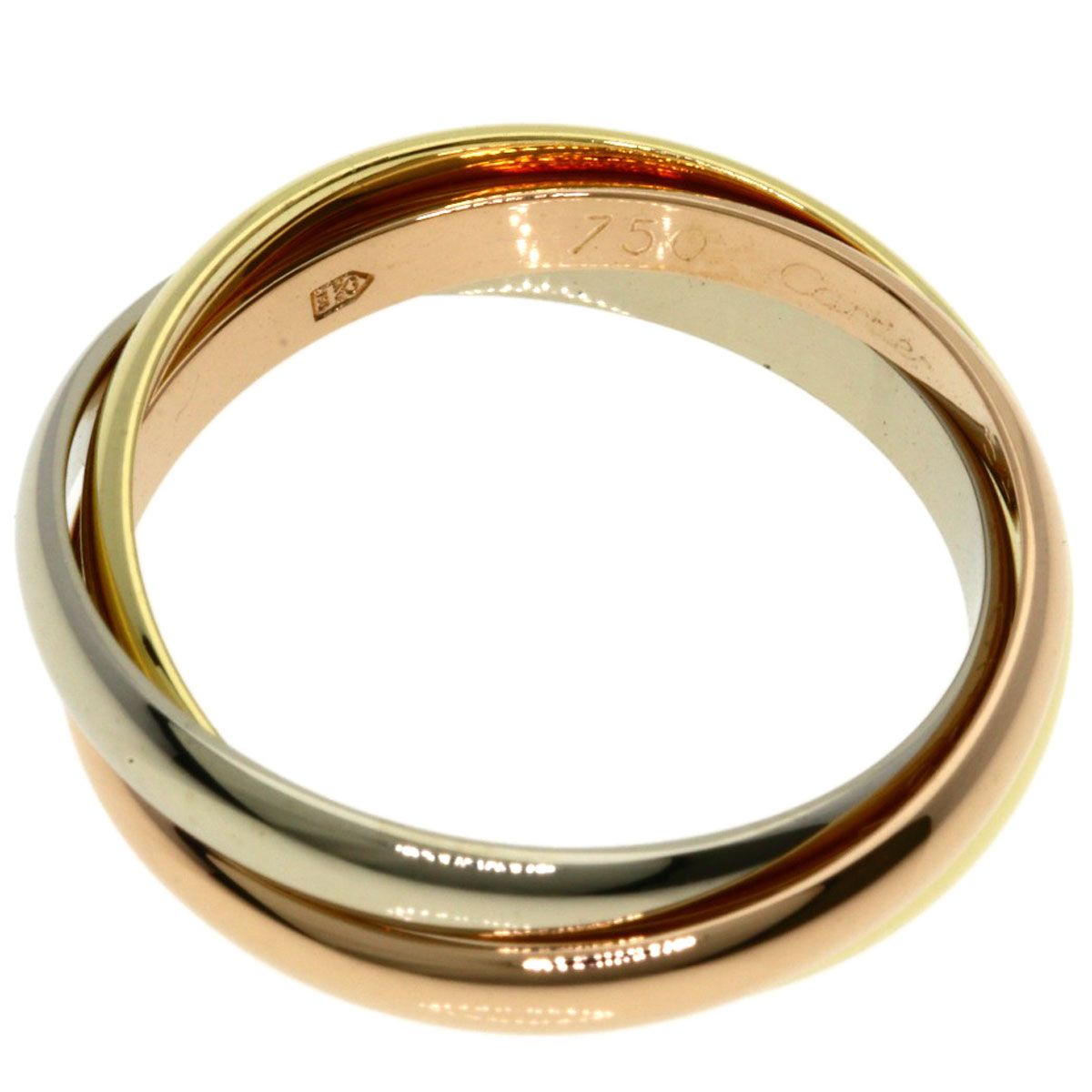 Cartier Trinity SM 54 Ring 18k Yellow Gold 18k White Pink — view 3