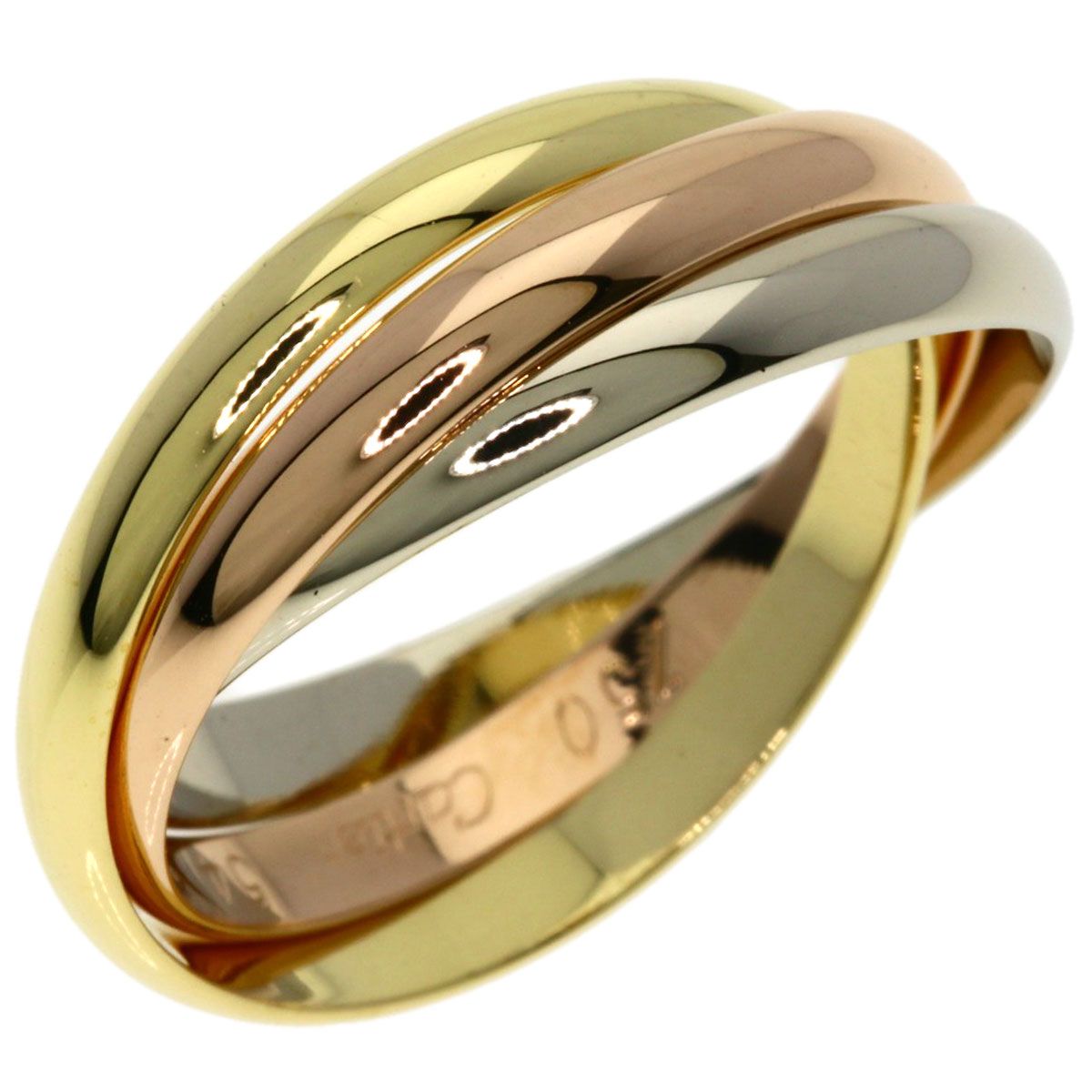 Cartier Trinity SM 54 Ring 18k Yellow Gold 18k White Pink — view 2