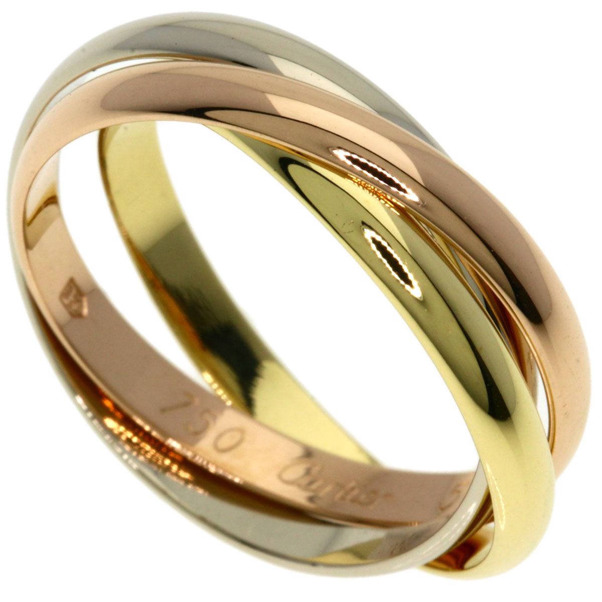 Cartier Trinity SM 54 Ring 18k Yellow Gold 18k White Pink