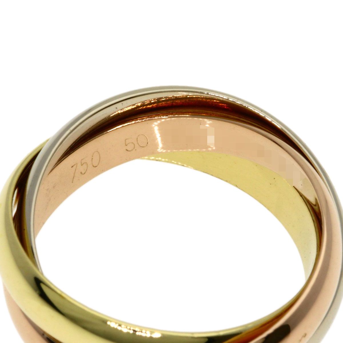 Cartier Trinity 50 Ring 18k Yellow Gold 18k White Pink — view 4