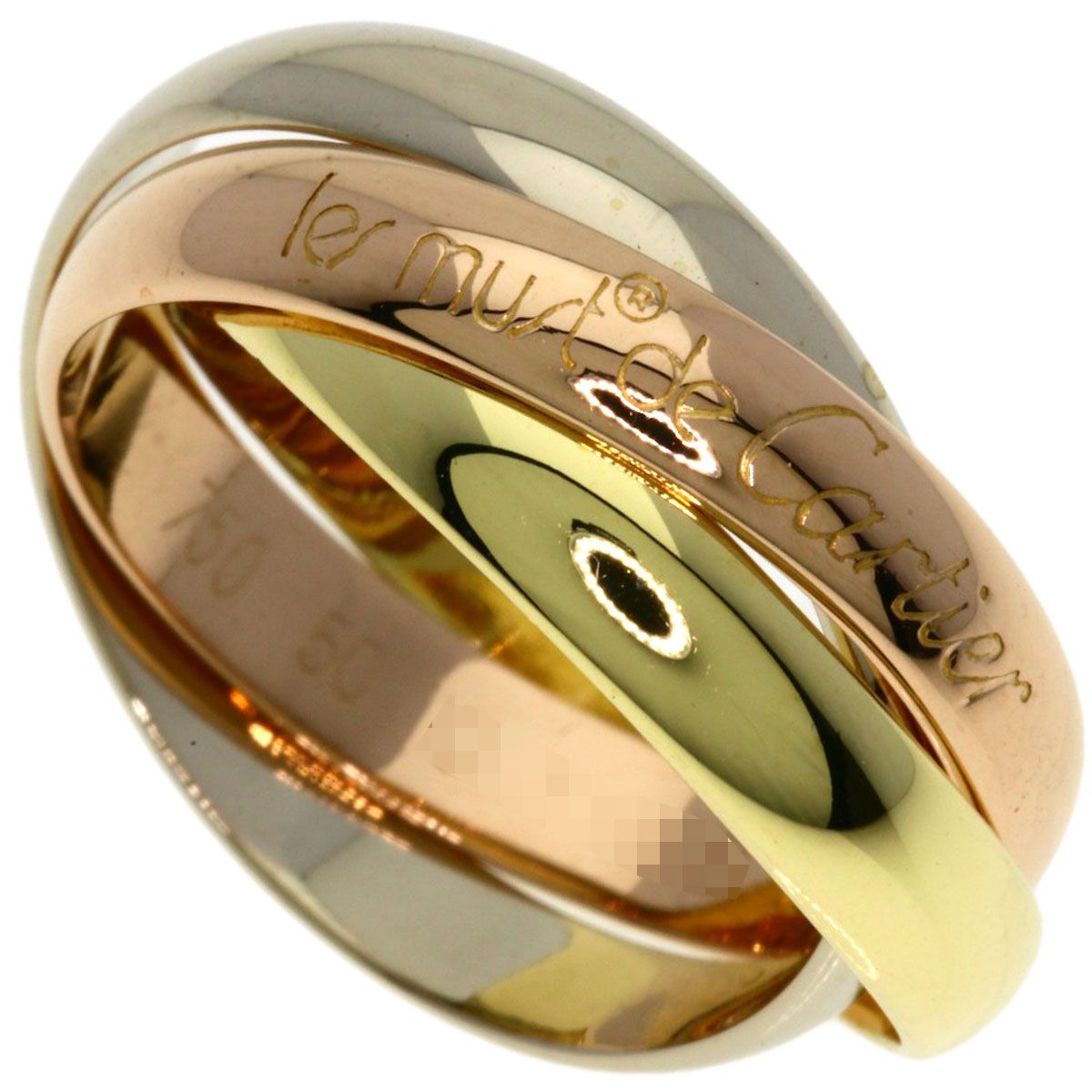 Cartier Trinity 50 Ring 18k Yellow Gold 18k White Pink