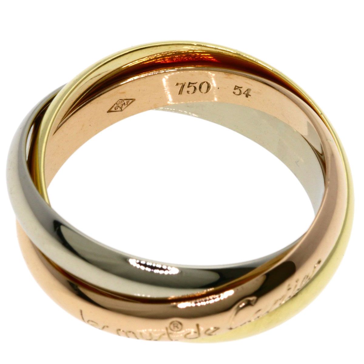 Cartier Trinity 54 Ring 18k Yellow Gold 18k White Pink — view 3