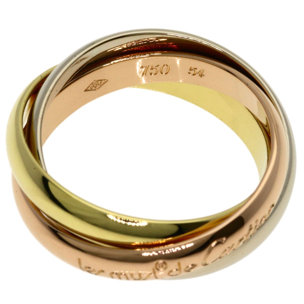 Cartier Trinity 54 Ring 18k Yellow Gold 18k White Pink