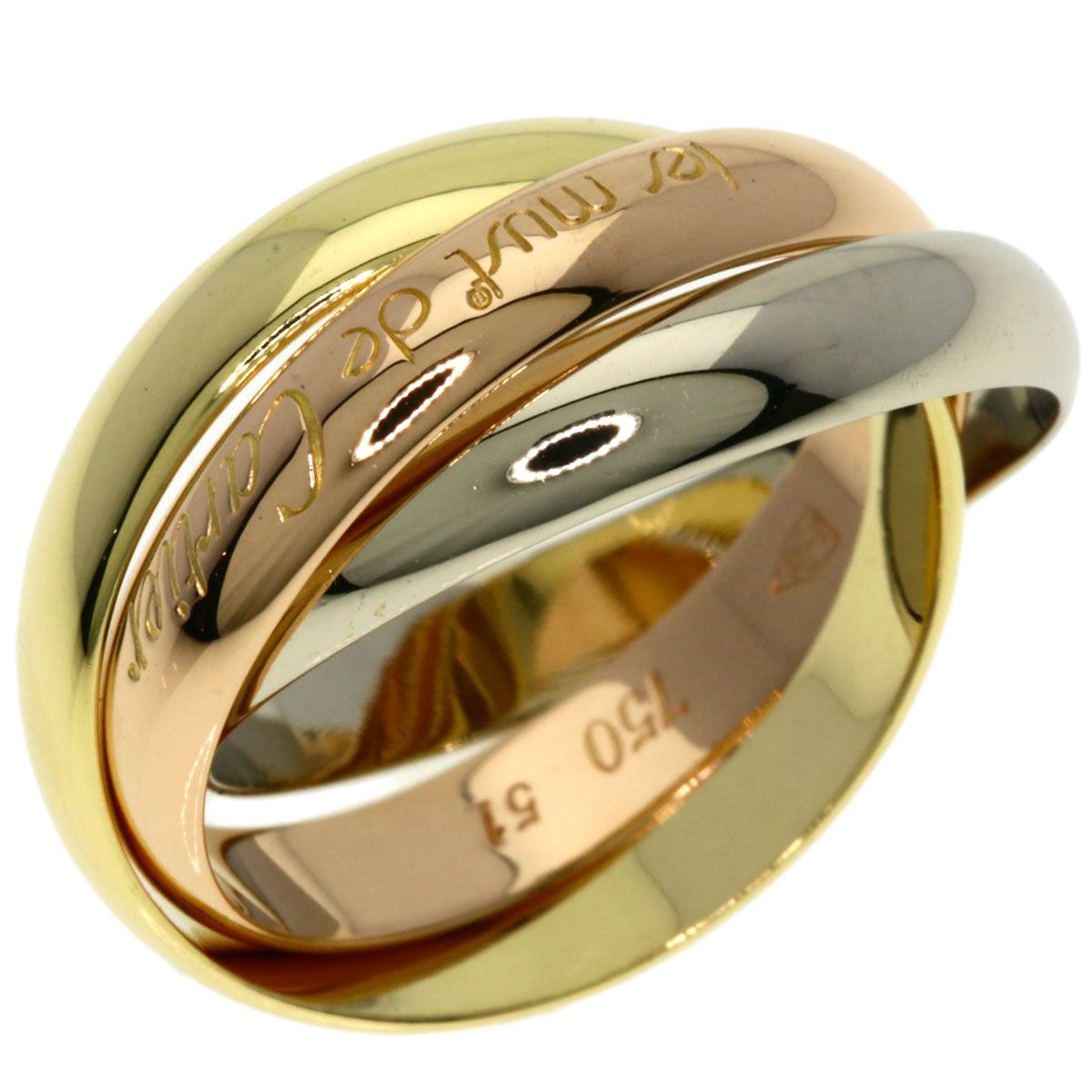 Cartier Trinity 51 Ring 18k Yellow Gold 18k White Pink — view 2