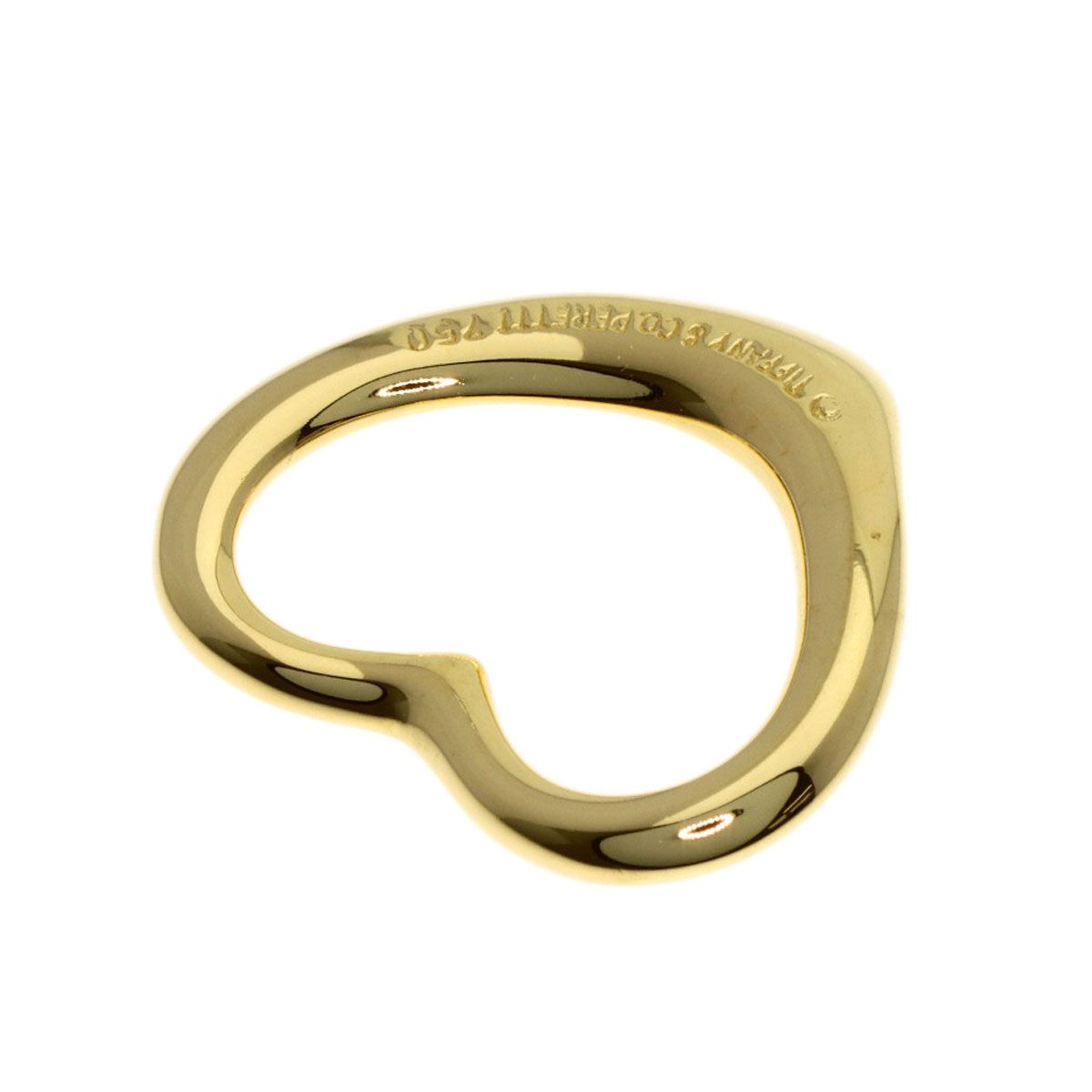 Tiffany & Co Open Heart Pendant Top 18k Yellow Gold — view 2