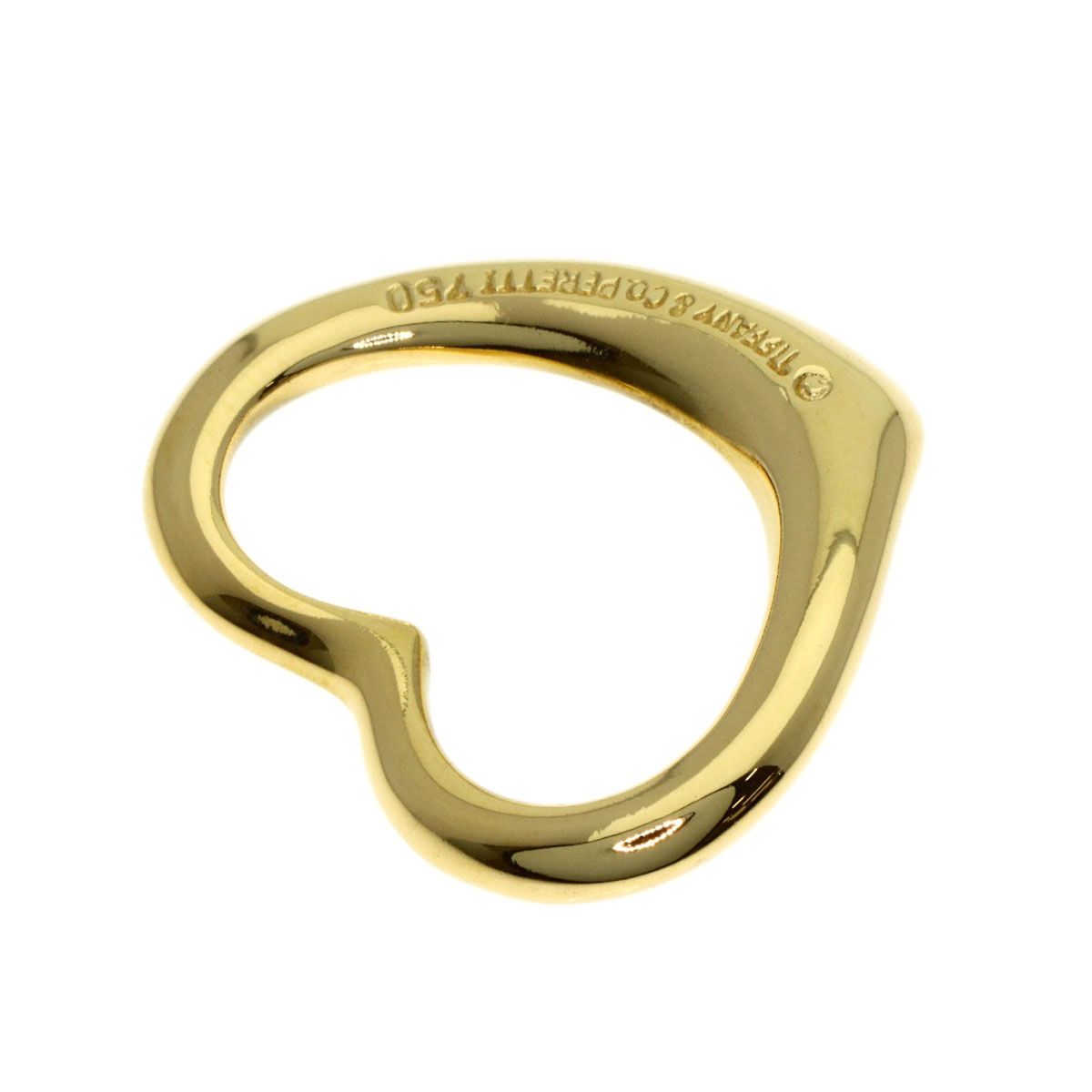 Tiffany & Co Open Heart Pendant Top 18k Yellow Gold — view 2