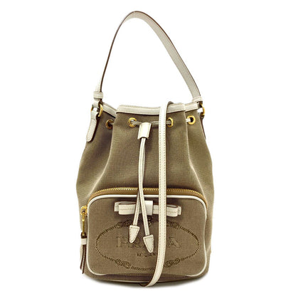 Prada Fiocco Drawstring Bag 2-Way Handbag Canvas