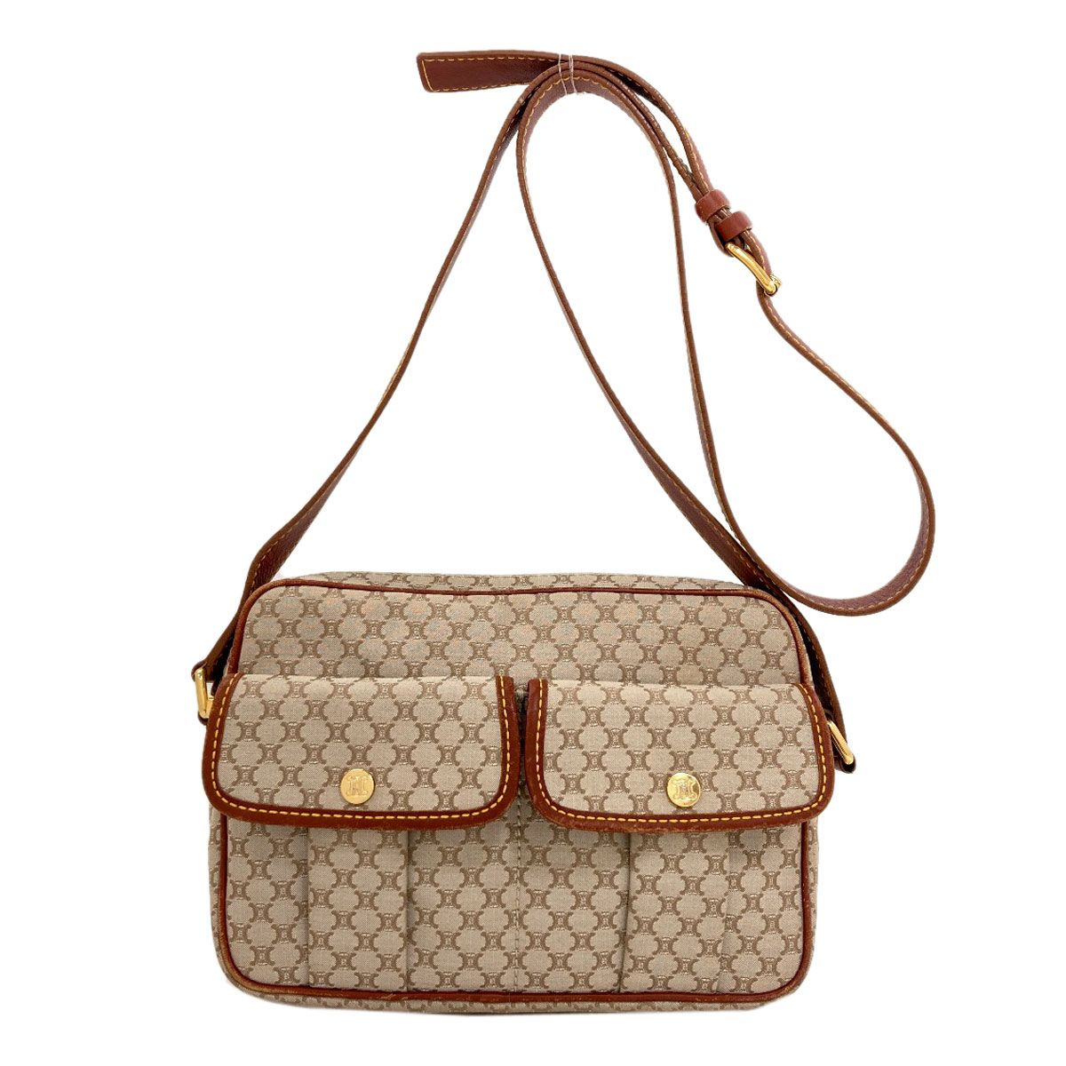 Celine Macadam Pattern Shoulder Bag Canvas