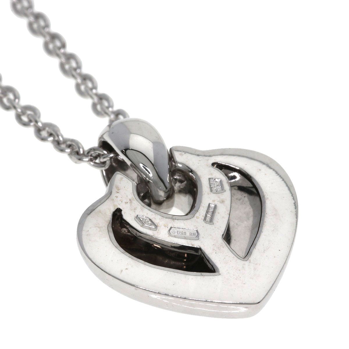 Bvlgari Doppio Cuore Diamond Necklace 18k White Gold — view 5