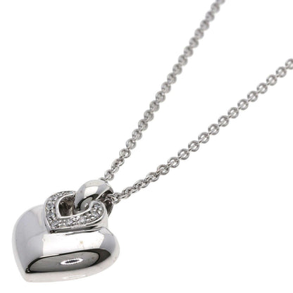 Bvlgari Doppio Cuore Diamond Necklace 18k White Gold