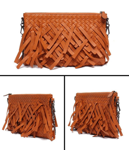 Bottega Veneta Chain Shoulder Bag Crossbody Fringe Intrecciato — view 2