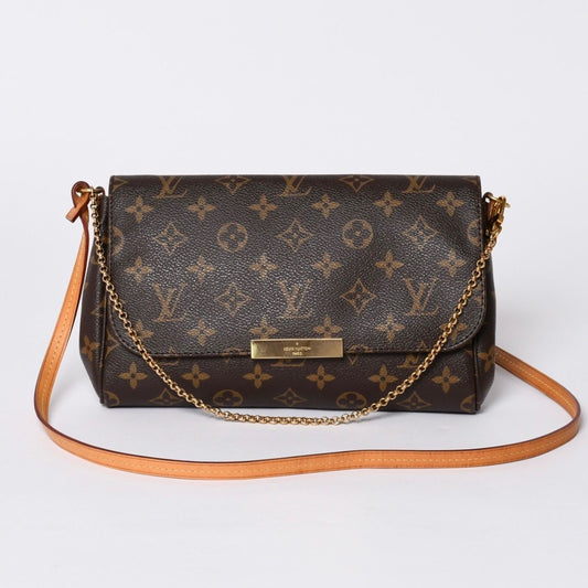 Louis Vuitton Monogram Favorite MM Shoulder Bag Brown Gold
