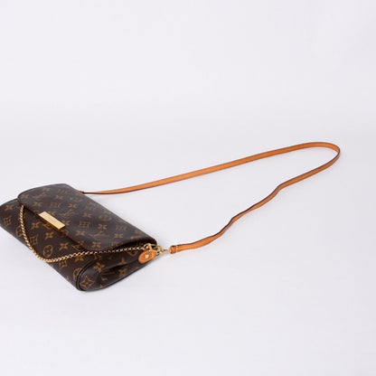 Louis Vuitton Monogram Favorite MM Shoulder Bag Brown Gold — view 7