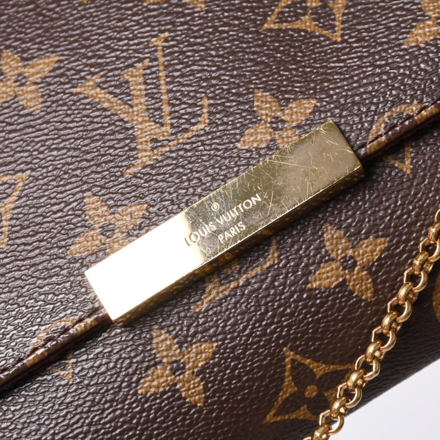 Louis Vuitton Monogram Favorite MM Shoulder Bag Brown Gold — view 6