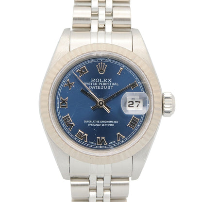 Rolex Datejust P Number BL RO 18k White Gold Stainless Steel