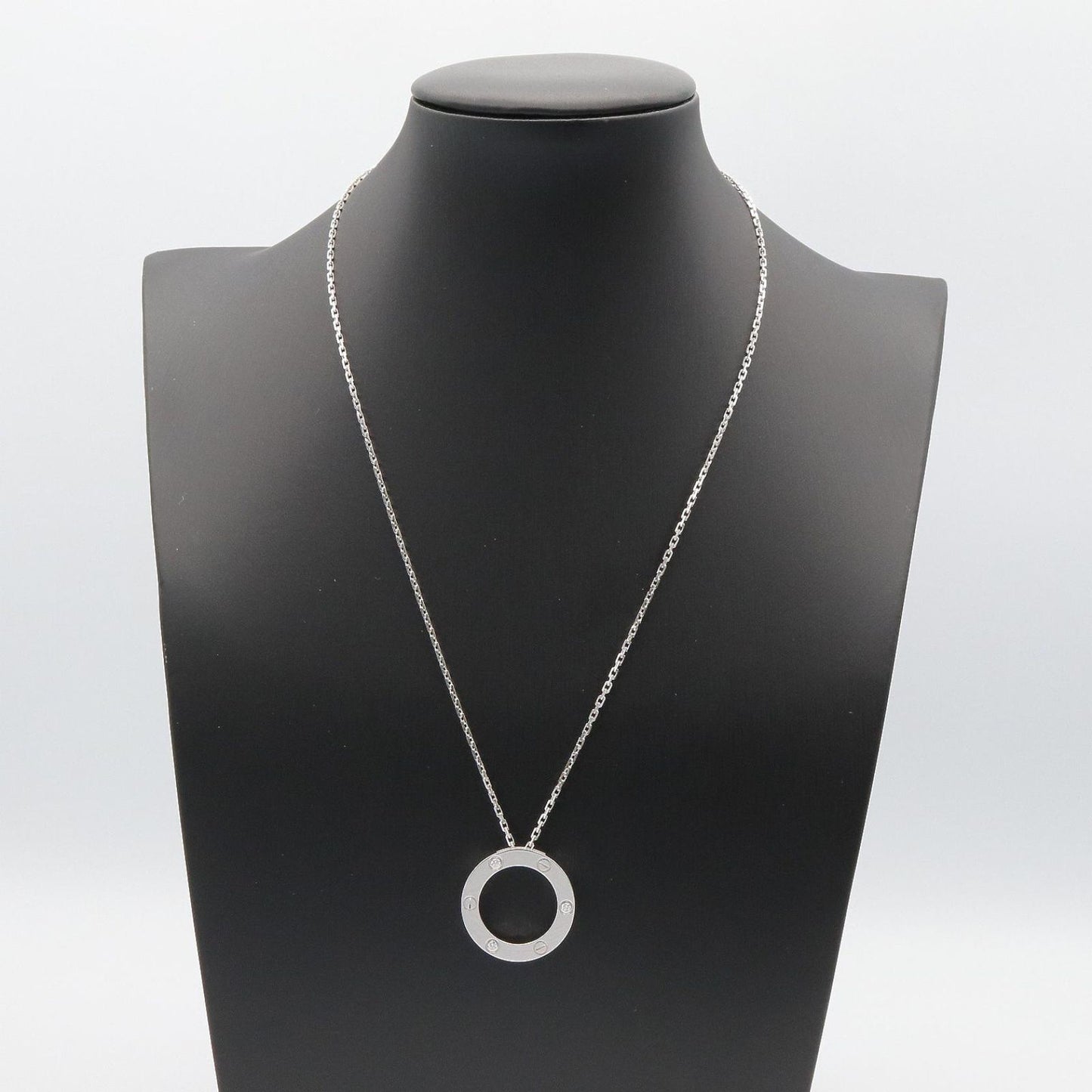 Cartier Necklace Love Circle 43 cm 18k White Gold Diamond — view 6