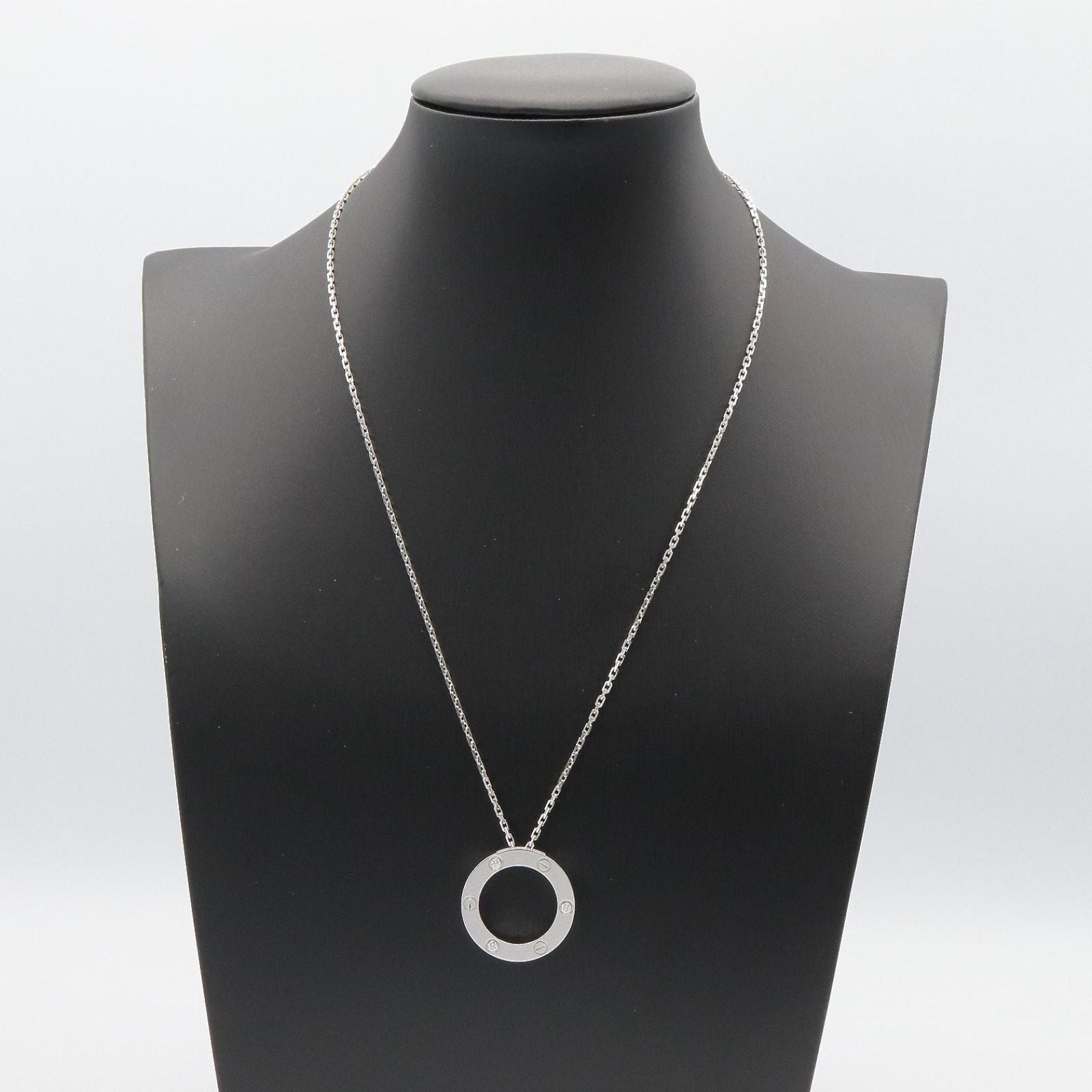 Cartier Necklace Love Circle 43 cm 18k White Gold Diamond — view 6