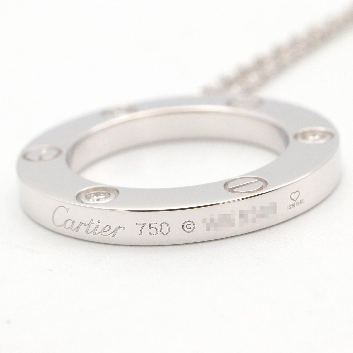 Cartier Necklace Love Circle 43 cm 18k White Gold Diamond — view 3