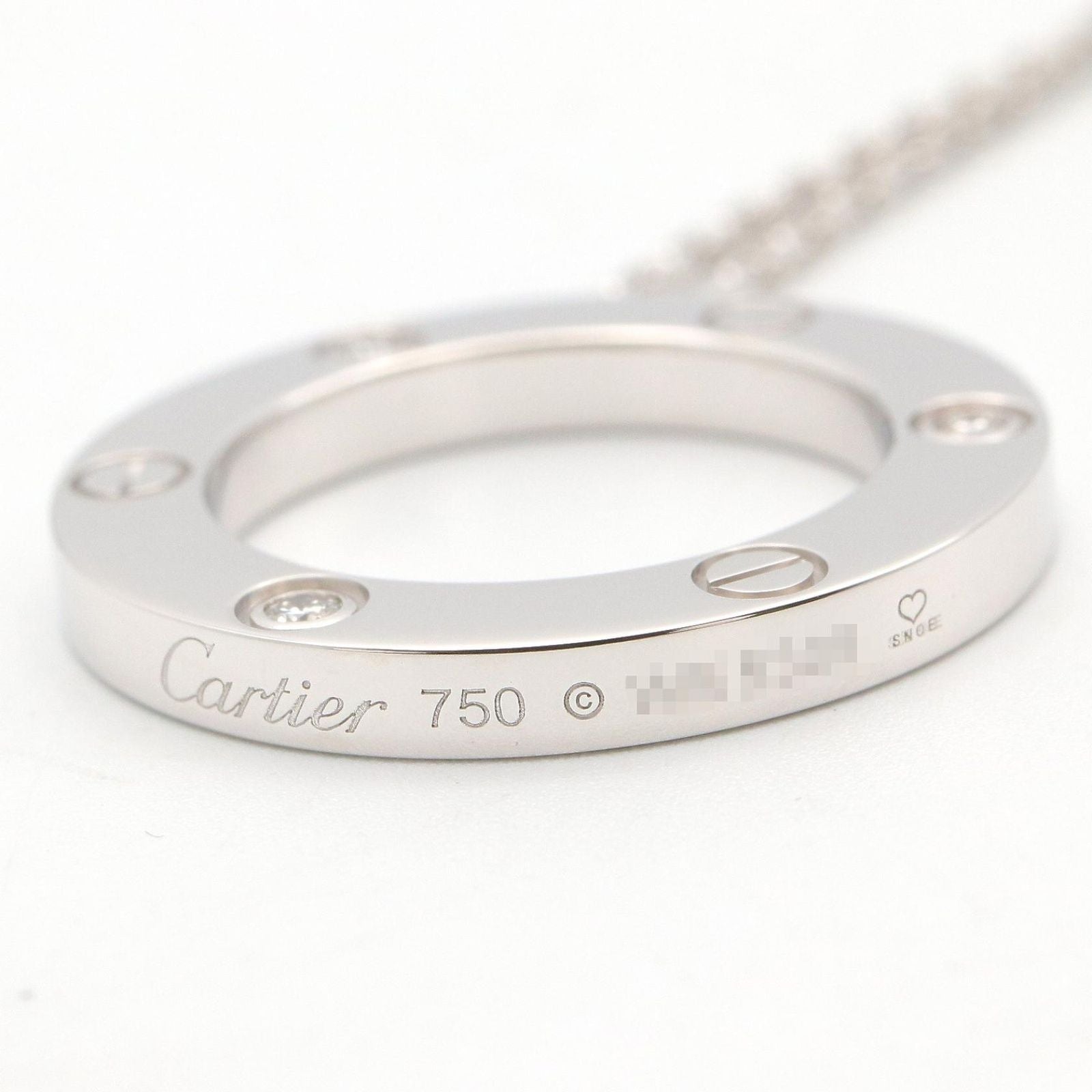 Cartier Necklace Love Circle 43 cm 18k White Gold Diamond — view 3
