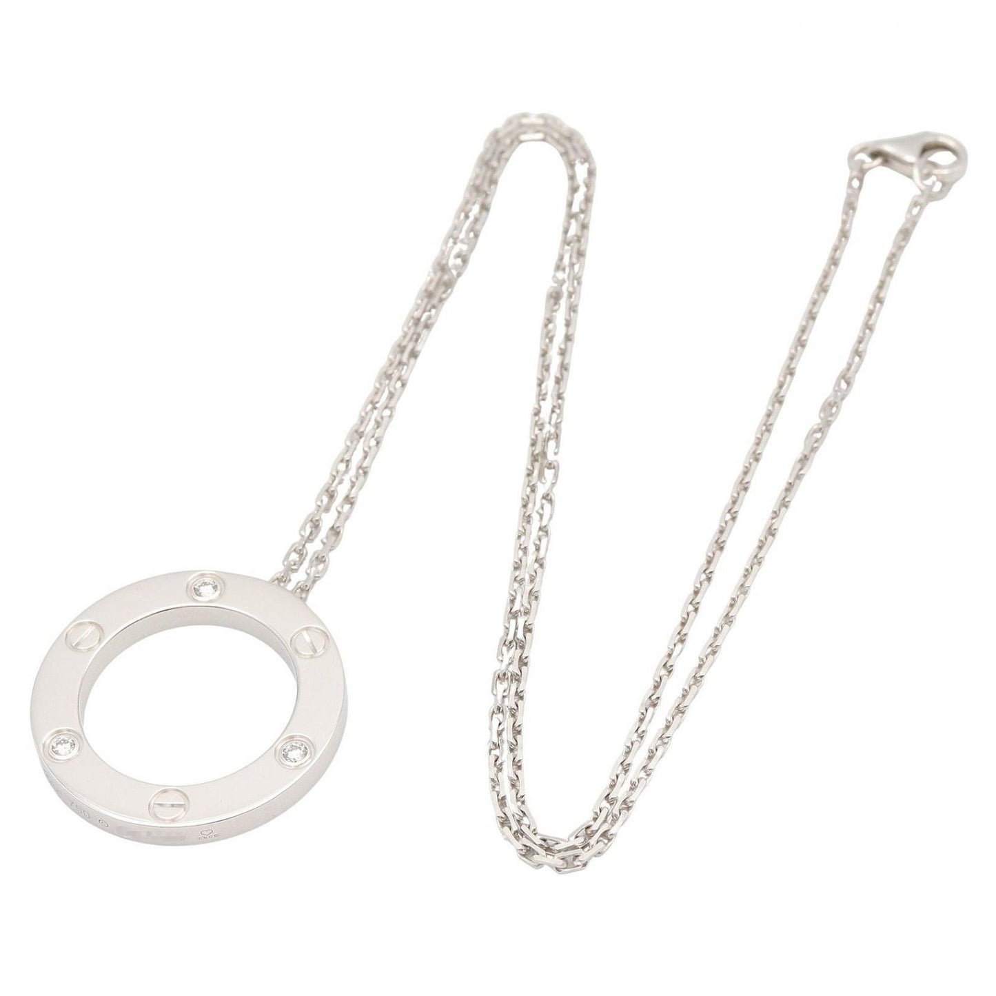 Cartier Necklace Love Circle 43 cm 18k White Gold Diamond — view 2