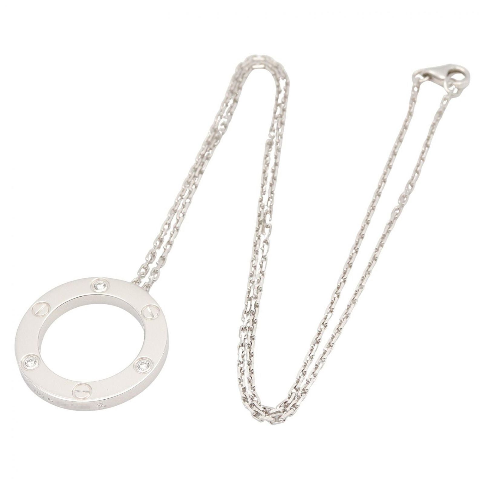 Cartier Necklace Love Circle 43 cm 18k White Gold Diamond — view 2