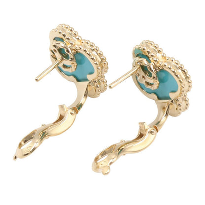 Van Cleef & Arpels Earrings Vintage Alhambra Turquoise 18k — view 3