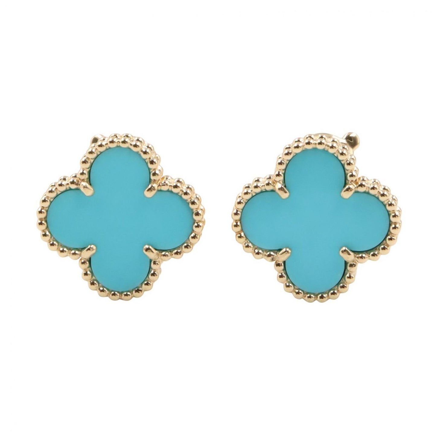 Van Cleef & Arpels Earrings Vintage Alhambra Turquoise 18k